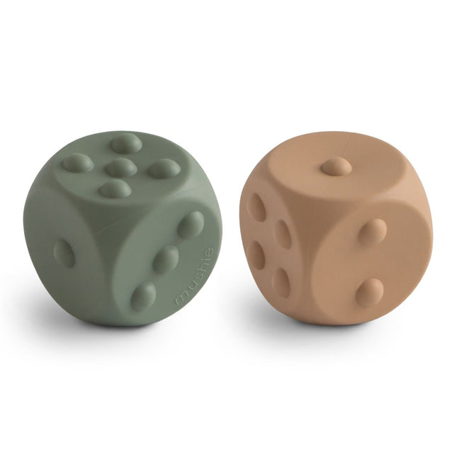 Mushie Educatief Speelgoed Dobbelstenen Dried Thyme/ Naturel 2st - Babywinkel - 810052467399