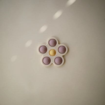 Mushie Educatief Speelgoed Druk Bloem Soft Lilac/Daffodil/Ivory - Mushie - Babywinkel - 810052465562