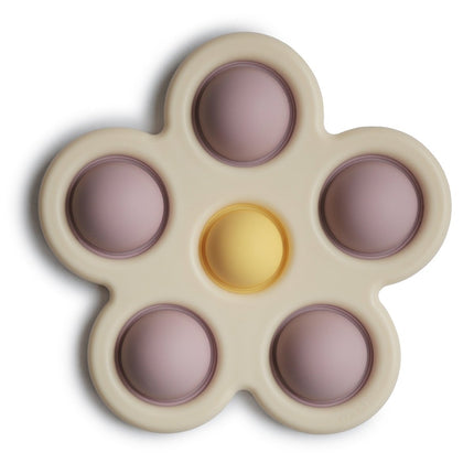 Mushie Educatief Speelgoed Druk Bloem Soft Lilac/Daffodil/Ivory - Mushie - Babywinkel - 810052465562