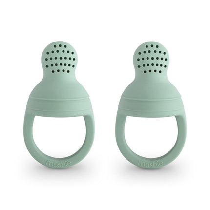 Mushie Fopspeen Fresh Food Feeder Cambridge Blue Silicone 2St - Mushie - Babywinkel - 840355800081