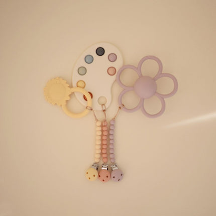 MUSHIE PACIFIER CLIP HERA - Pale Yellow - Babywinkel - 840355802696