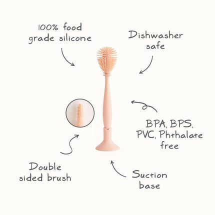 MUSHIE - SILICONE BABY BOTTLE BRUSH - Blush - Mushie - Babywinkel - 840355801187