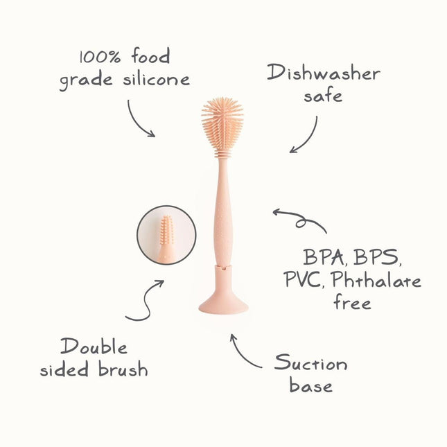 MUSHIE - SILICONE BABY BOTTLE BRUSH - Blush - Mushie - Babywinkel - 840355801187