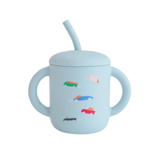 Mushie Silicone Training Cup Rietje Retro Cars koop je bij Babywinkel