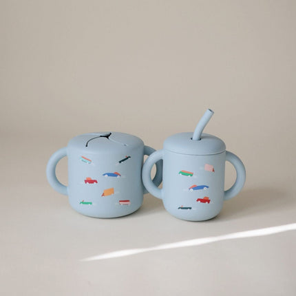 Mushie Silicone Training Cup Rietje Retro Cars koop je bij Babywinkel