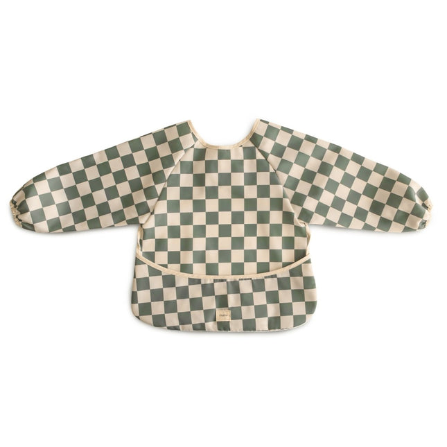 Mushie Slabbetje Lange Mouwen Olive Check - Mushie - Babywinkel - 840355800470