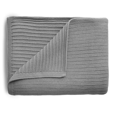 Mushie Wiegdeken Ribbed Gray Melange - Mushie - Babywinkel - 810052462189