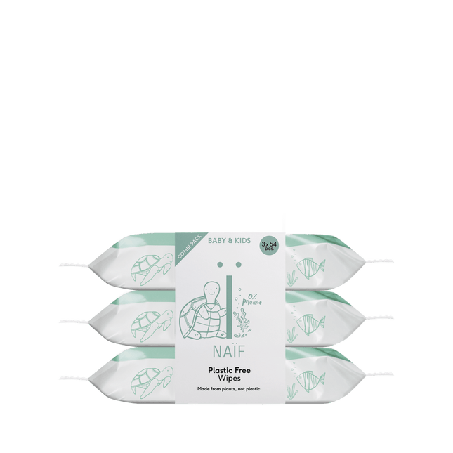 Naif Billendoekjes Plastic Free 54St 3 Pack - Naif - Babywinkel - 8719189451818