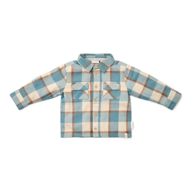 Little Dutch Babyblouse Stone Blue Check koop je bij Babywinkel