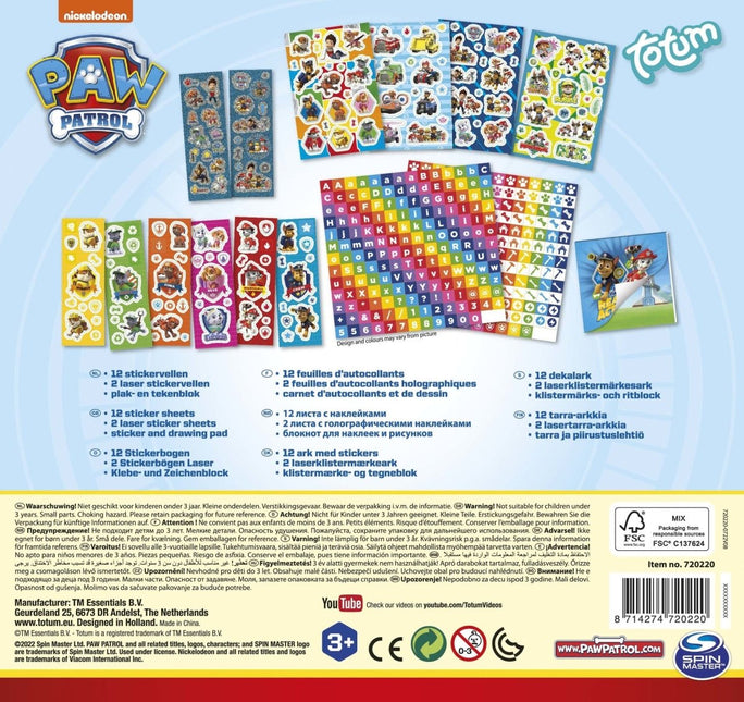Paw Patrol Stickerset Groot - Babywinkel - 8714274720220