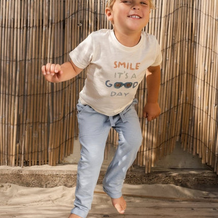 Pet denim met opdruk HEY koop je bij Babywinkel