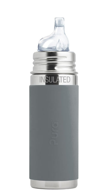 Pura Thermosfles Tuitspeen Rvs 260Ml Set Grijs 4 delig - Pura - Babywinkel - 858312007381