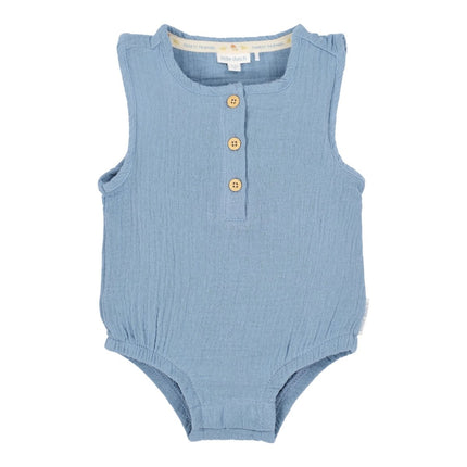 Romper mouwloos blauw Stone Blue koop je bij Babywinkel