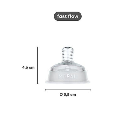 Set flesspeen Mepal Mio 2 - delig fast flow - transparant - Babywinkel - 8720294049289