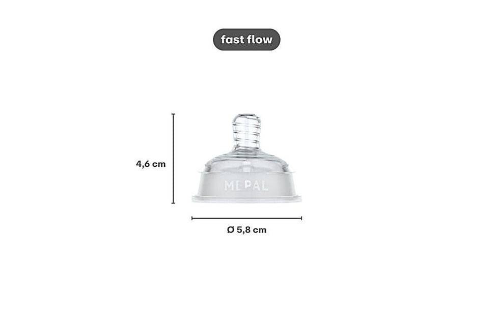 Set flesspeen Mepal Mio 2 - delig fast flow - transparant - Babywinkel - 8720294049289