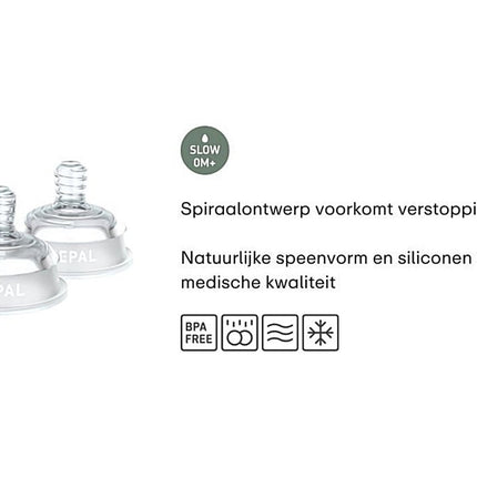 Set flesspeen Mepal Mio 2 - delig slow flow - transparant - Babywinkel - 8720294049265