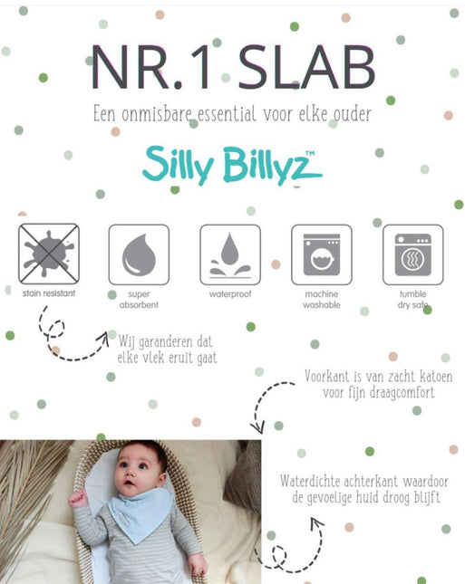 Silly Billyz Slabbetje Messy Eater Taupe koop je bij Babywinkel