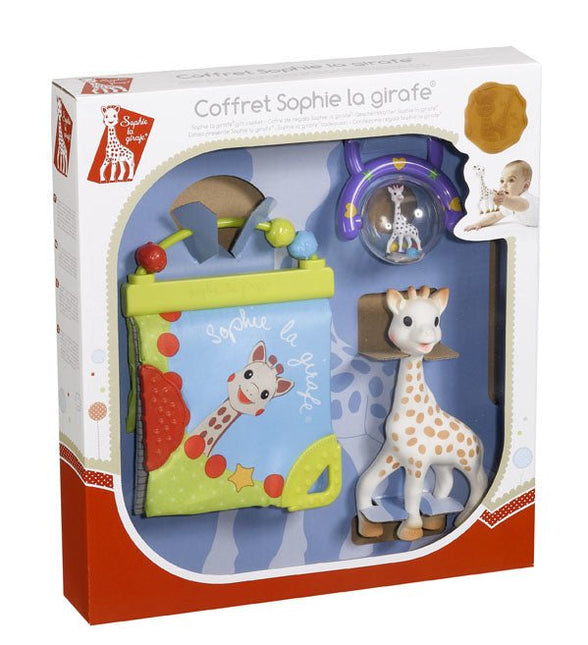 Sophie de Giraf Geschenkdoosje Ontdekboekje + Rammelaar Met Handvat koop je bij Babywinkel