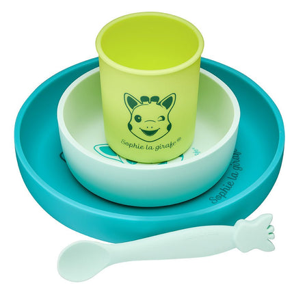 Sophie de Giraf Kinderservies siliconen 4St - Sophie de Giraf - Babywinkel - 3056564800010