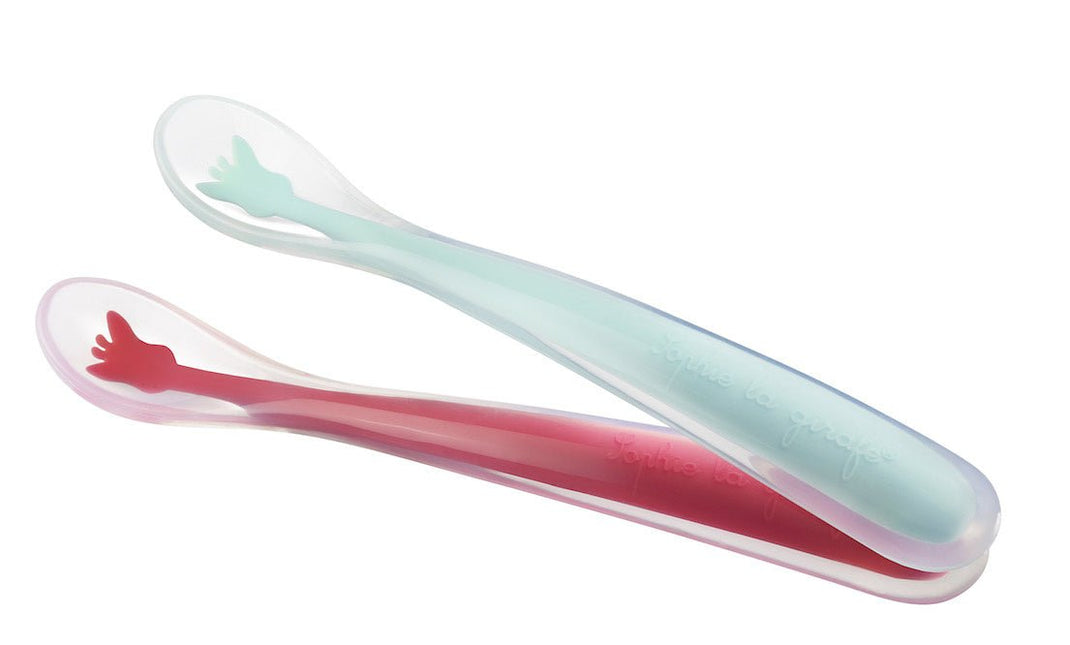 Sophie de Giraf Lepel Set Van 2 Zachte Silicone Lepels 2st koop je bij Babywinkel