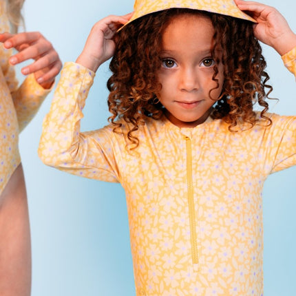Swim Essentials Florish Yellow Reversible Sun Hat - Babywinkel - 8721197414723