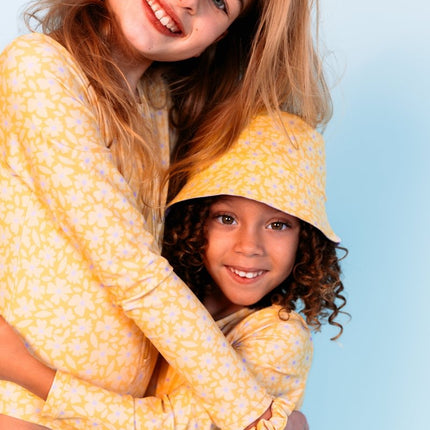 Swim Essentials Florish Yellow Reversible Sun Hat - Babywinkel - 8721197414723