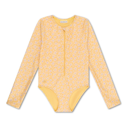 Swim Essentials Uv Zwempak Florish Yellow Rashguard - Babywinkel - 8721197411975