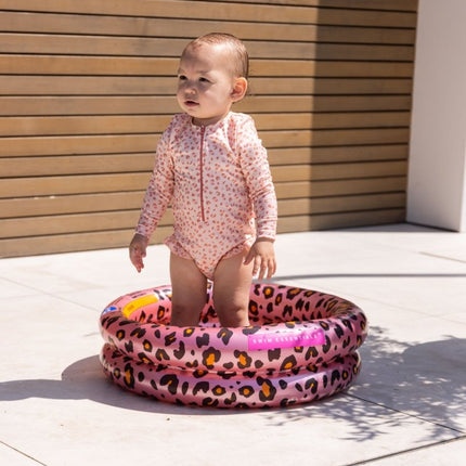 Swim Essentials Uv Zwempak Panterprint Old Pink Ruffle - Babywinkel - 7432233926971