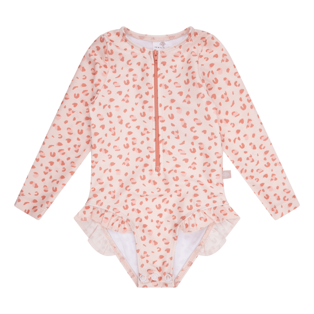 Swim Essentials Uv Zwempak Panterprint Old Pink Ruffle koop je bij Babywinkel