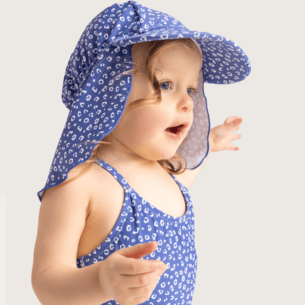 Swim Essentials Zonnehoedje Baby Uv Blue Leopard Neck Protection - Swim Essentials - Babywinkel - 7432234146163