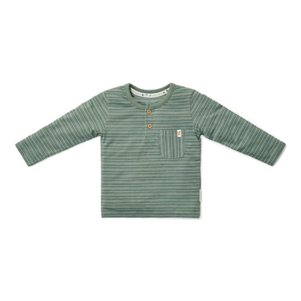 T-shirt lange mouw Forest Green Stripe - Babywinkel - 8721122579237