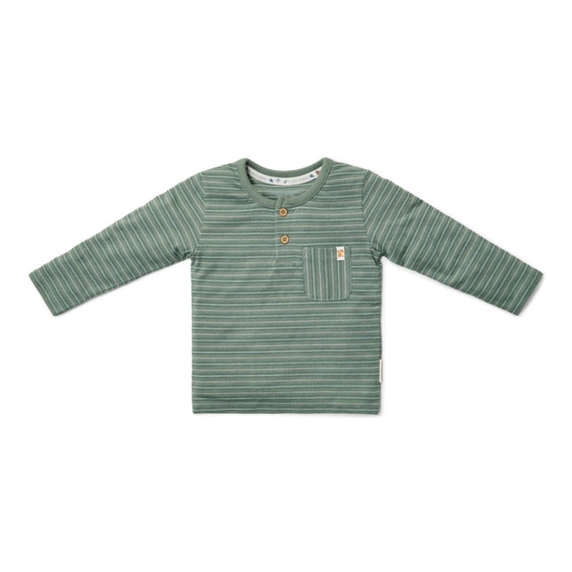 T-shirt lange mouw Forest Green Stripe - Babywinkel - 8721122579237