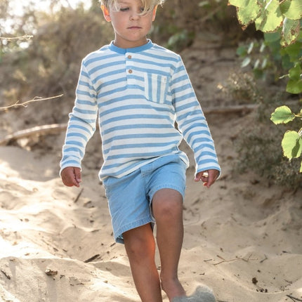 T-shirt lange mouw Steel Blue stripe koop je bij Babywinkel