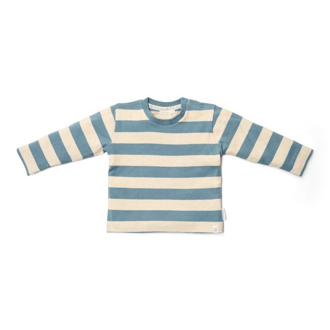 T-shirt lange mouw Stone Blue Stripe - Babywinkel - 8721122579176