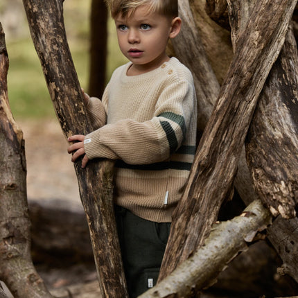 Little Dutch Baby Sweater Stripe Warm Taupe