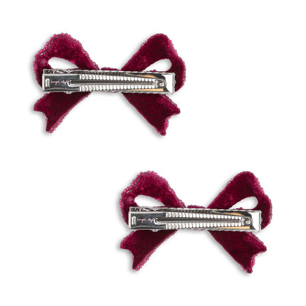 <tc>Konges Slojd</tc> Lot de 2 pinces à cheveux à nœud nacré Sangria