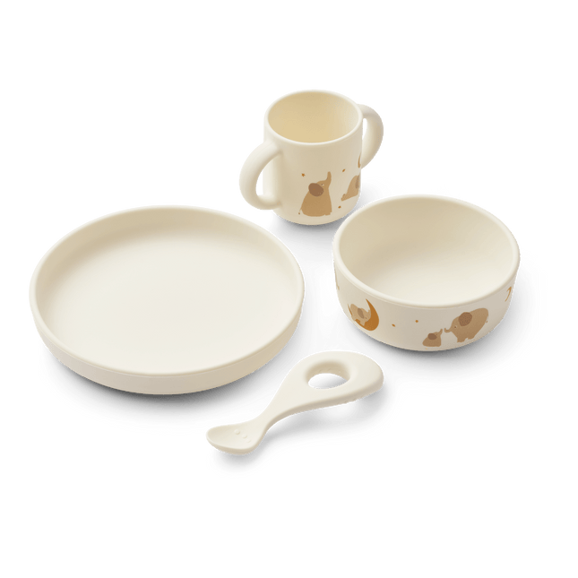 Vivi Printed Tableware Set Elephant / Creme de la creme - Babywinkel - 5715493491321