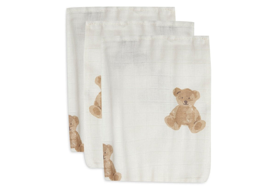 Washandje Hydrofiel - Teddy Bear - 3 Stuks - Babywinkel - 8717329369481