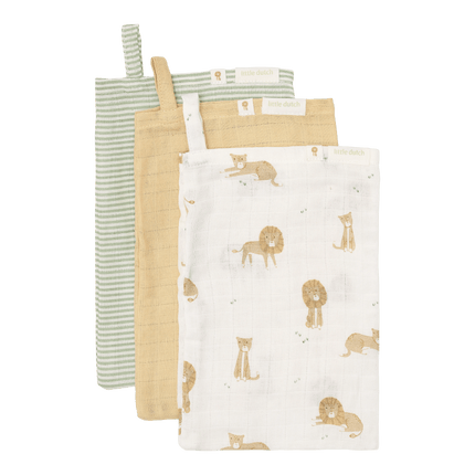 Little Dutch Lot de 3 gants de toilette Safari Leo