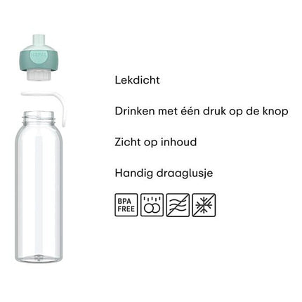 Waterfles pop - up Campus 500 ml - Cool blue - Babywinkel - 8720294056560
