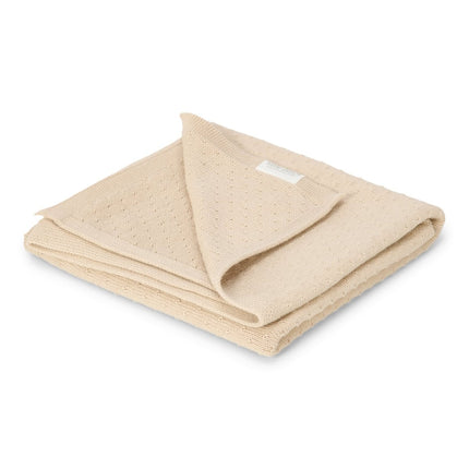 Little Dutch Wiegdeken Pure Soft Beige Gebreid koop je bij Babywinkel