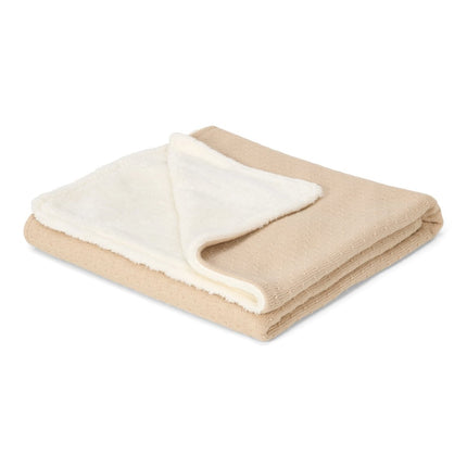 Wiegdeken gebreid/fleece - Pure Soft Beige - Babywinkel - 8721122584347