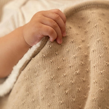 Wiegdeken gebreid/fleece - Pure Soft Beige - Babywinkel - 8721122584347