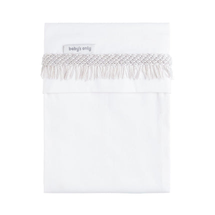 Wieglaken gebreide bies Happiness urban taupe/ecru 80x100 cm - Babywinkel - 8721052102864