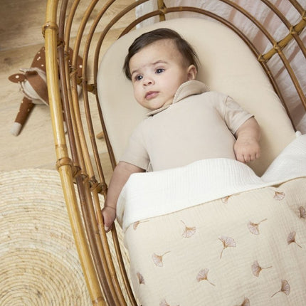 Wieglaken pre - washed hydrofiel Uni - natural - 75x100cm - 0.3 TOG - Babywinkel - 4054703607611