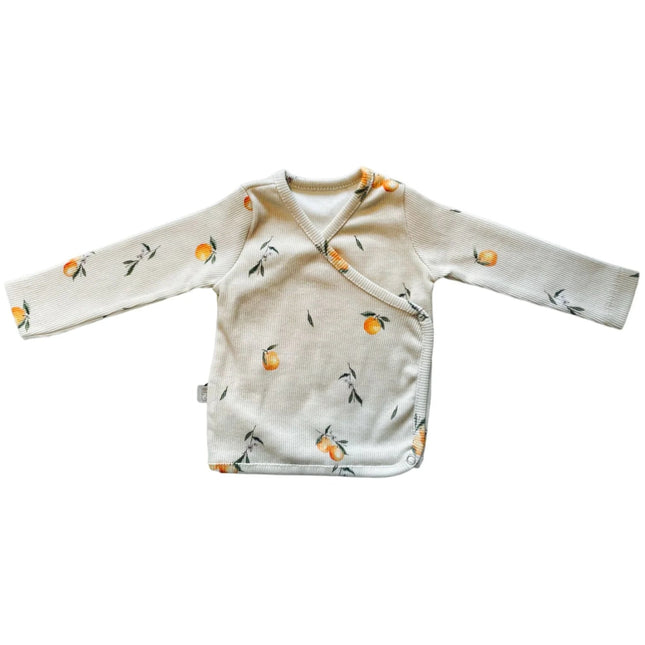 Yumi Baby Overslag Shirt Baby Beige Oranges - Yumi Baby - Babywinkel - 8720986050784