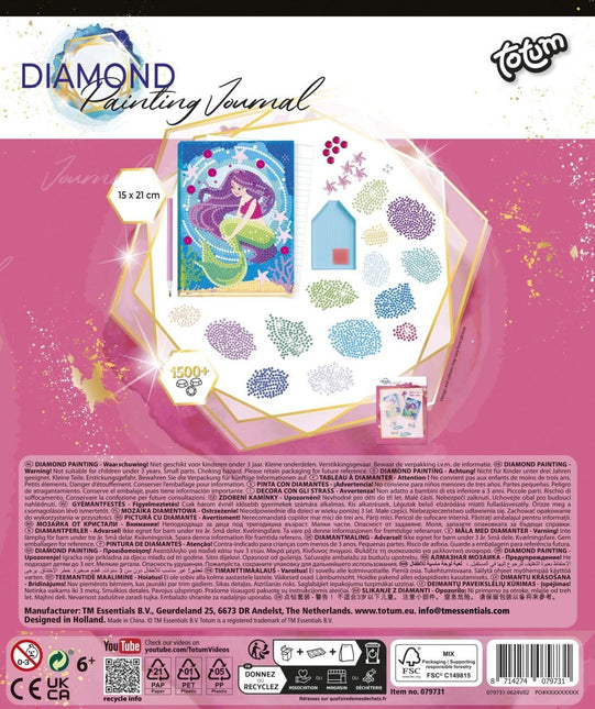 Zeemeermin Knutselset Diamond Painting Notitieboek - Babywinkel - 8714274079731