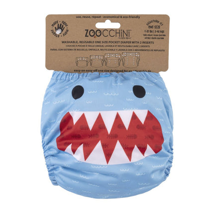 Zoocchini Wasbare Luier Sherman The Shark Met Inlegstuk - Zoocchini - Babywinkel - 810608031883
